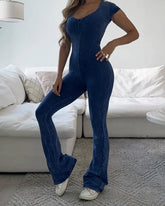 Mono de yoga con cuello en V