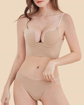 Liftup low back plunge bra sujetador con relleno ligero que realza el escote ropa interior