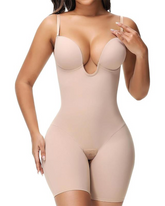 Body sin tirantes con escote en U profundo para mujer, control de abdomen y sujetador incorporado, moldeador de espalda baja (preventa)