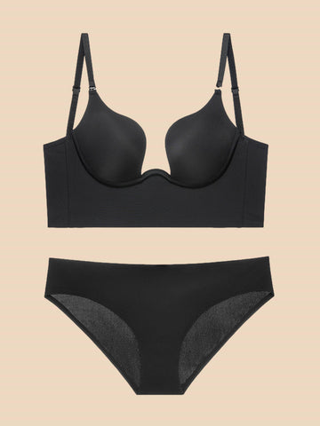 Liftup low back plunge bra sujetador con relleno ligero que realza el escote ropa interior