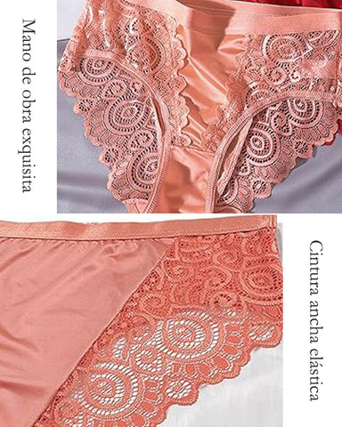 Braguitas sexys con ribete de encaje
