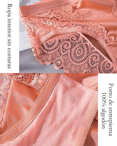 Braguitas sexys con ribete de encaje