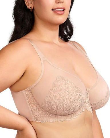 Sujetador sexy de encaje transparente de malla