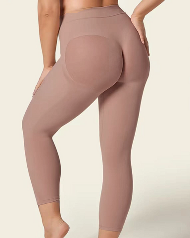 Pantalones moldeadores de cintura alta sin costuras para levantar glúteos