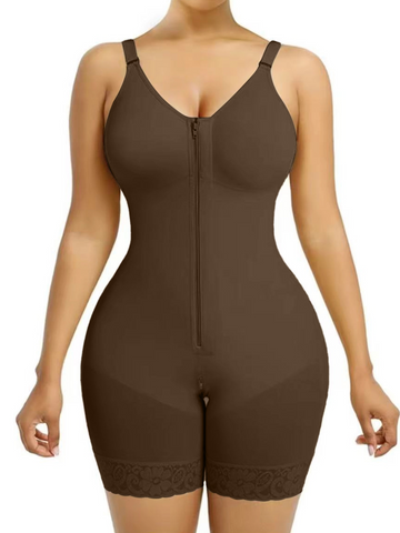 Body moldeador de busto con parches de tela transpirable para piernas