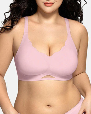 Sujetador sin costuras de malla transparente para mujer