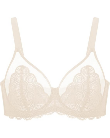 Sujetador sexy de encaje transparente de malla
