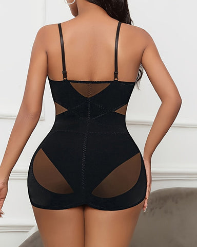 Corsé de control de abdomen de malla cruzada