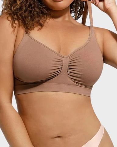 Sujetador push-up plisado fino