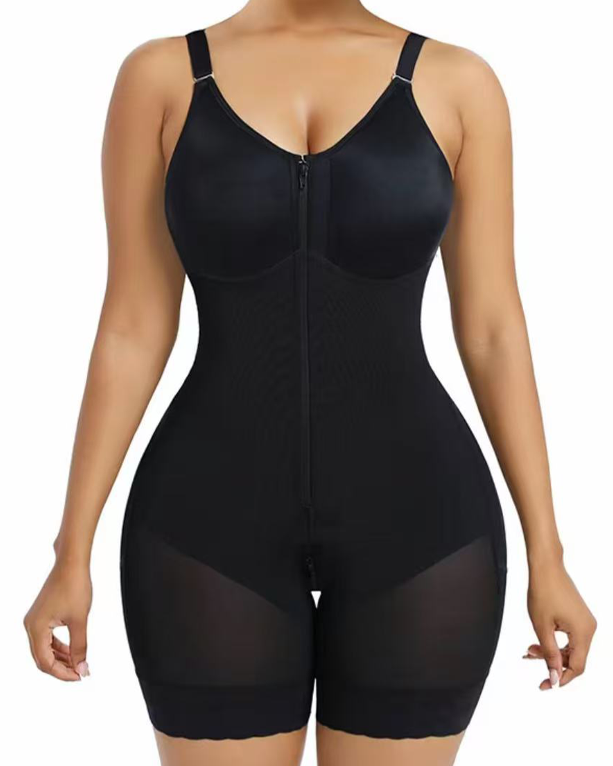 Body moldeador de busto con parches de tela transpirable para piernas