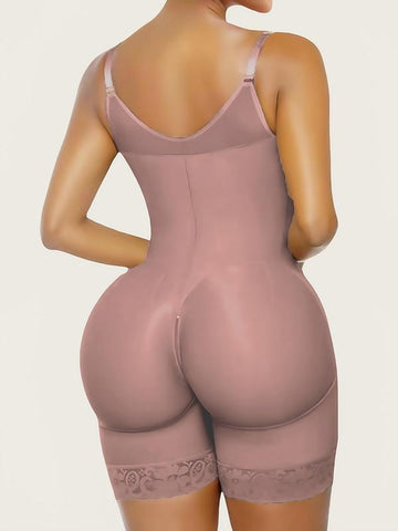 Body moldeador de busto con parches de tela transpirable para piernas