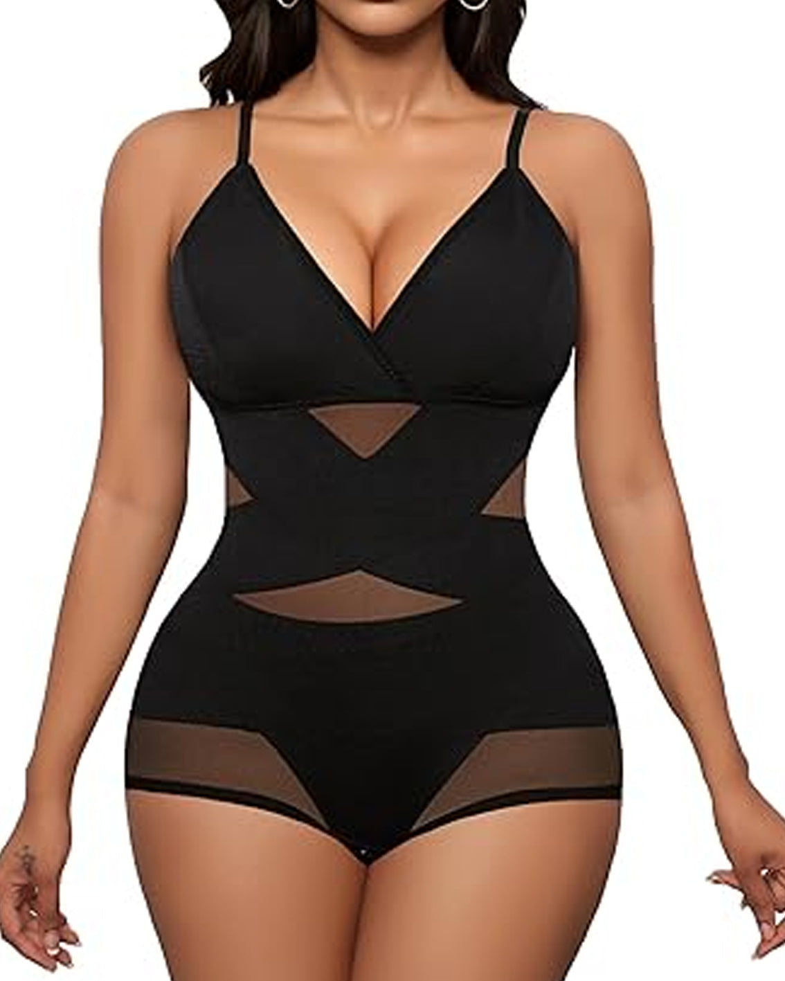 Corsé de control de abdomen de malla cruzada