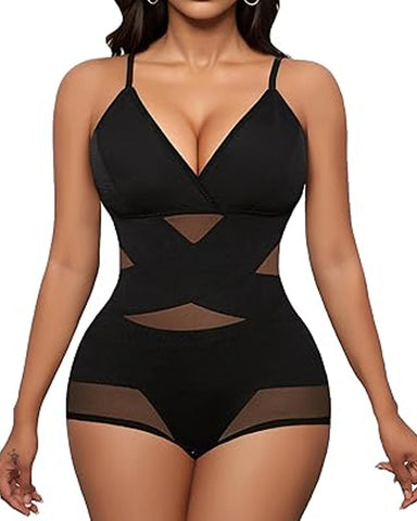 Corsé de control de abdomen de malla cruzada