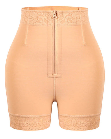 Pantalones de cintura alta con cremallera que levantan la cadera y controlan el abdomen