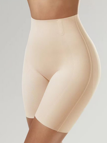 Pantalones cortos moldeadores de abdomen sin costuras para mujer con refuerzo incorporado y cintura alta