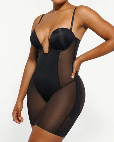Faja moldeadora de abdomen con escote en V y sujetador