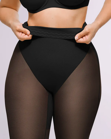 Pantalones capri de talle alto para tallas grandes, con efecto moldeador y realzador de caderas