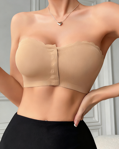 Sujetador sin tirantes con cierre frontal y diseño antideslizante