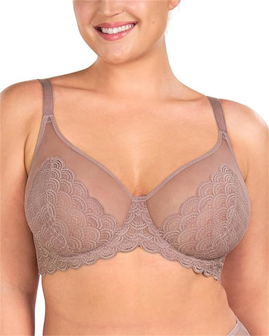 Sujetador sexy de encaje transparente de malla