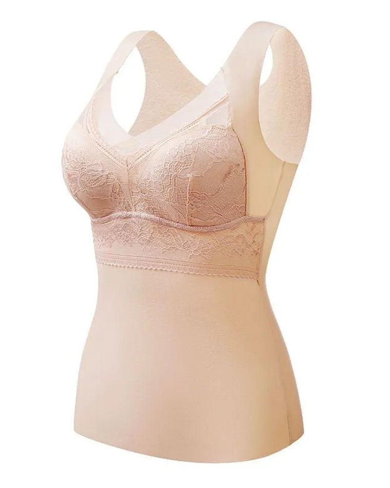 Ropa interior térmica de terciopelo con cuello en V y encaje para mujer, otoño/invierno