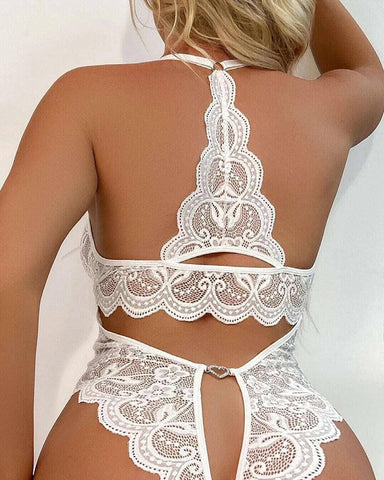 Pijama sexy de encaje tipo body para mujer