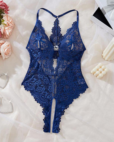 Pijama sexy de encaje tipo body para mujer