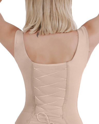 Body de control de abdomen sin costuras con cordones en la espalda sexy para mujer