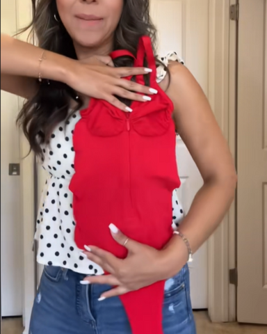 Body moldeador de abdomen para mujer, tanga sin costuras con cremallera y cintura ajustada, moldeador de cuello en V