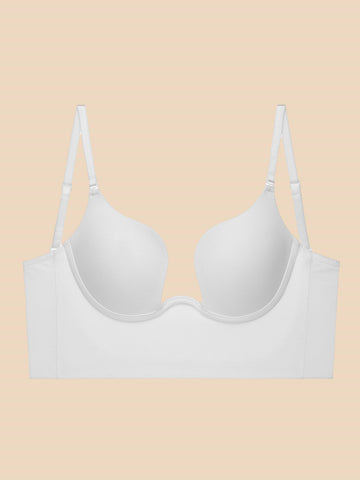 Liftup low back plunge bra sujetador con relleno ligero que realza el escote ropa interior