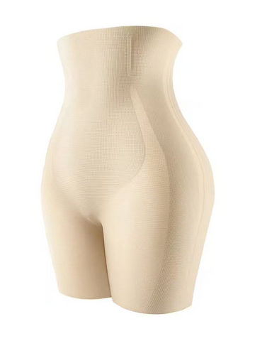 Pantalones cortos moldeadores de abdomen sin costuras para mujer con refuerzo incorporado y cintura alta