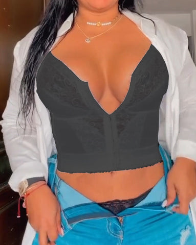 Chaleco de encaje sexy con sujetador