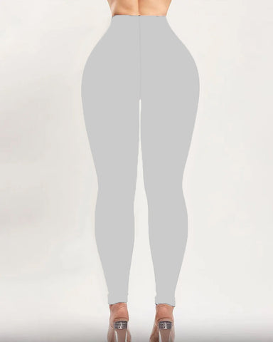 Pantalones adelgazantes con levantamiento de glúteos y cintura alta con control de barriga