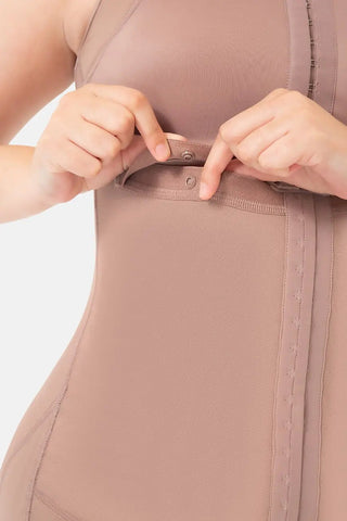 Faja moldeadora de abdomen de doble compresión con sujetador