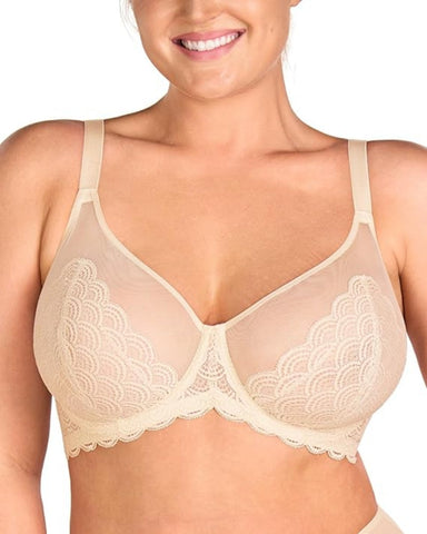 Sujetador sexy de encaje transparente de malla
