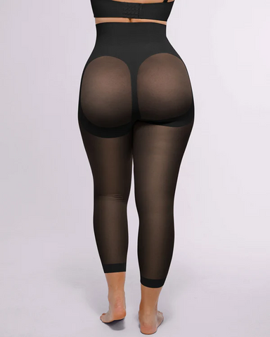 Pantalones capri de talle alto para tallas grandes, con efecto moldeador y realzador de caderas