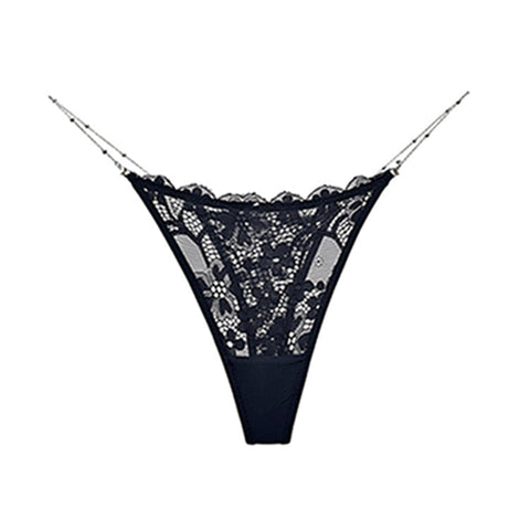 Cadena de cintura de metal con corazón femenino tanga con espalda en t de color sólido