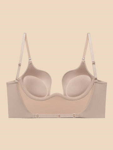 Liftup low back plunge bra sujetador con relleno ligero que realza el escote ropa interior
