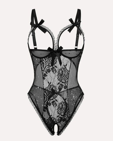 Minibodysuit de encaje navideño