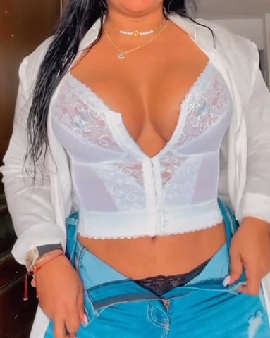 Chaleco de encaje sexy con sujetador