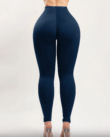 Pantalones adelgazantes con levantamiento de glúteos y cintura alta con control de barriga