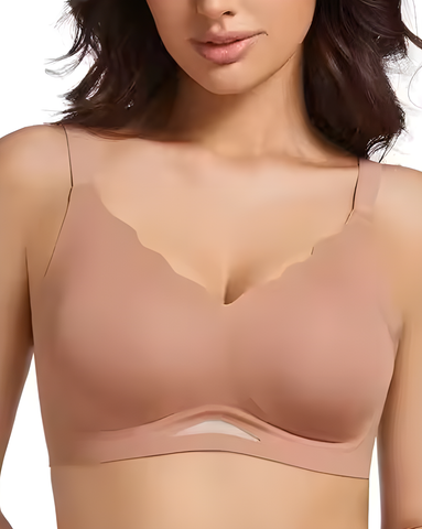Sujetador sin costuras de malla transparente para mujer