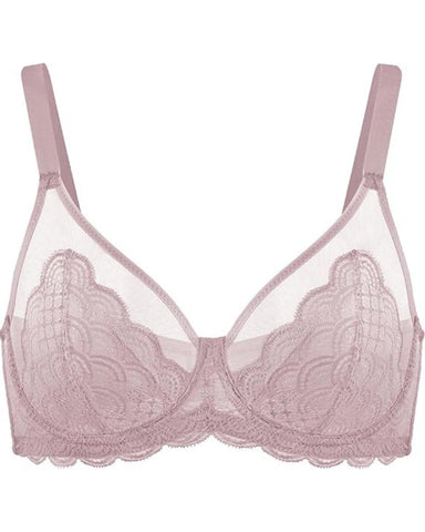 Sujetador sexy de encaje transparente de malla