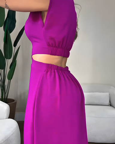 Vestido ajustado sexy con botones y sin mangas para mujer