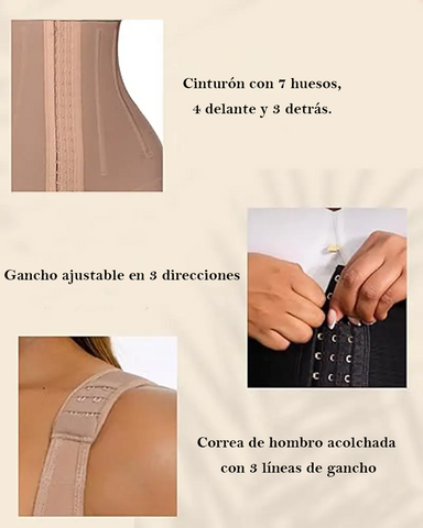 Fajas colombianas posparto para mujer con relleno en el pecho