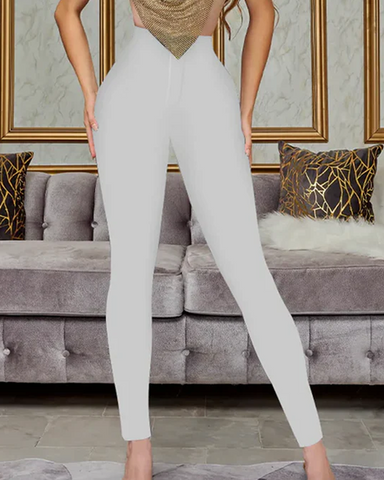 Pantalones adelgazantes con levantamiento de glúteos y cintura alta con control de barriga