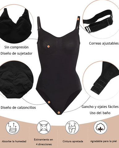 Mono ajustado con realce de cadera y tanga triangular, prenda moldeadora sin costuras (preventa)