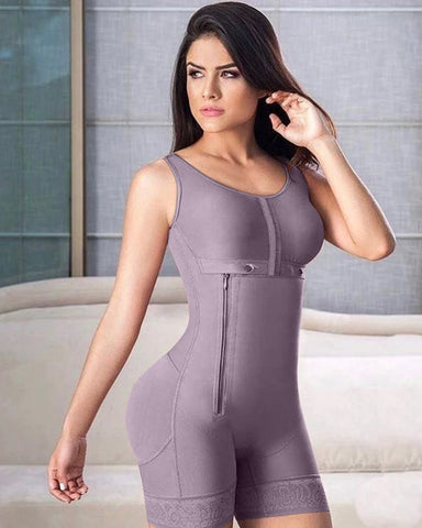 Body Shaper para mujer Cremallera lateral Soporte de pecho ajustable Control de barriga Fajas
