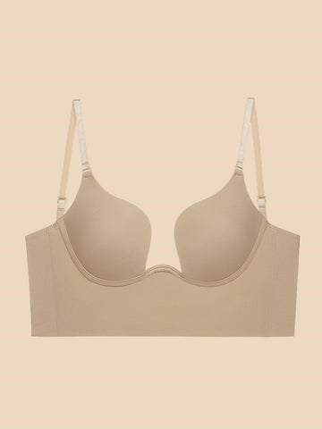 Liftup low back plunge bra sujetador con relleno ligero que realza el escote ropa interior