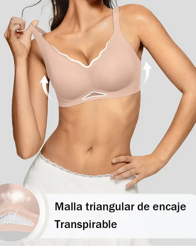 Sujetador push-up con forma de abanico, sin aros, con soporte suave y antiflacidez
