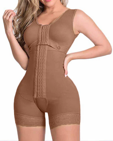 Fajas de alta compresión con cierre frontal de gancho y ojo, sujetador ajustable, mono adelgazante